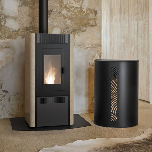 Réserve à granulés ZENIO - Acier Noir Givré - 45kg soit 3 sacs de granulés de 15kg