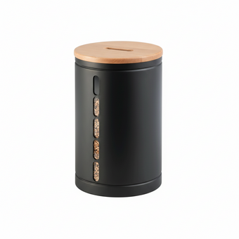 compare product Réserve à granulés OCTARIS - Acier Gris Sablé / Couv. Bois - Idéal pour 2 sacs de granulés de 10kg