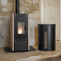 Réserve à granulés ZENIO - Acier Noir Givré - 45kg soit 3 sacs de granulés de 15kg