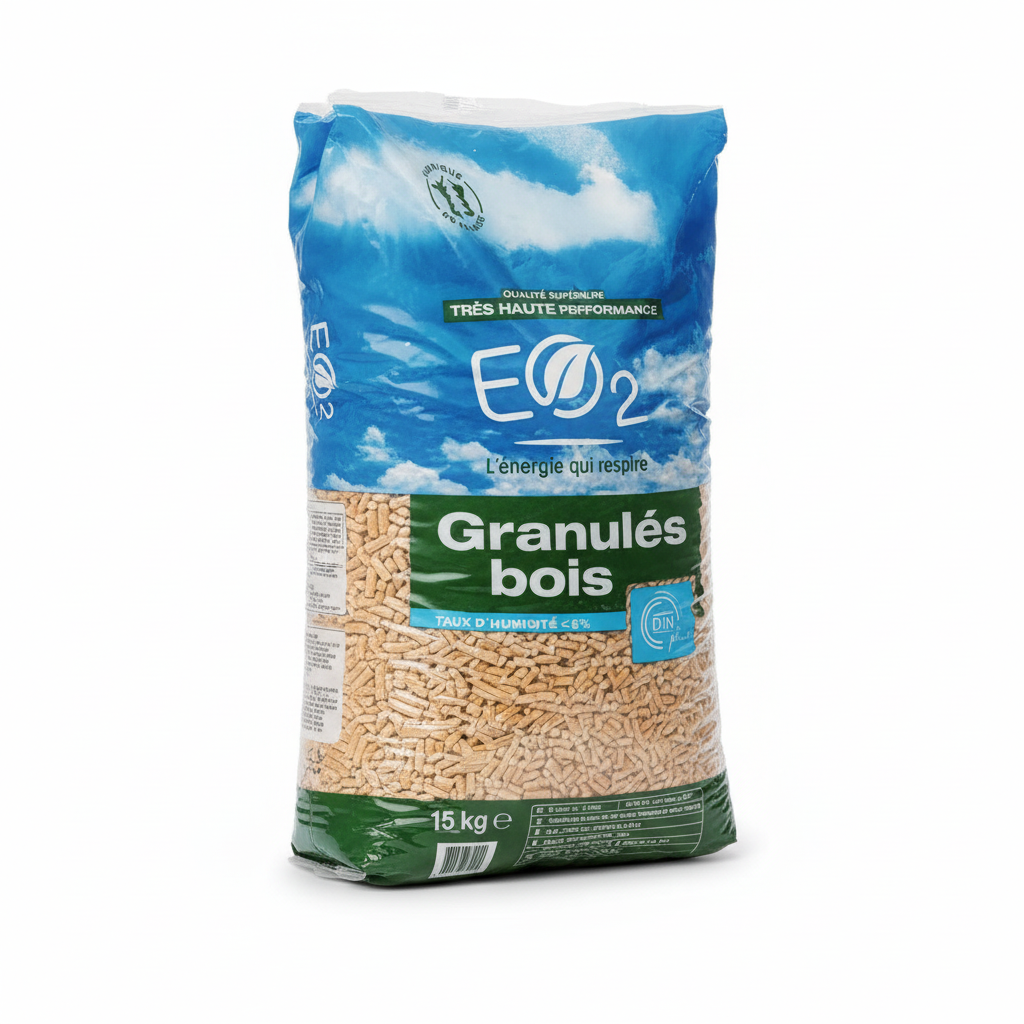 Granulés de bois EO2 sacs 15 kg